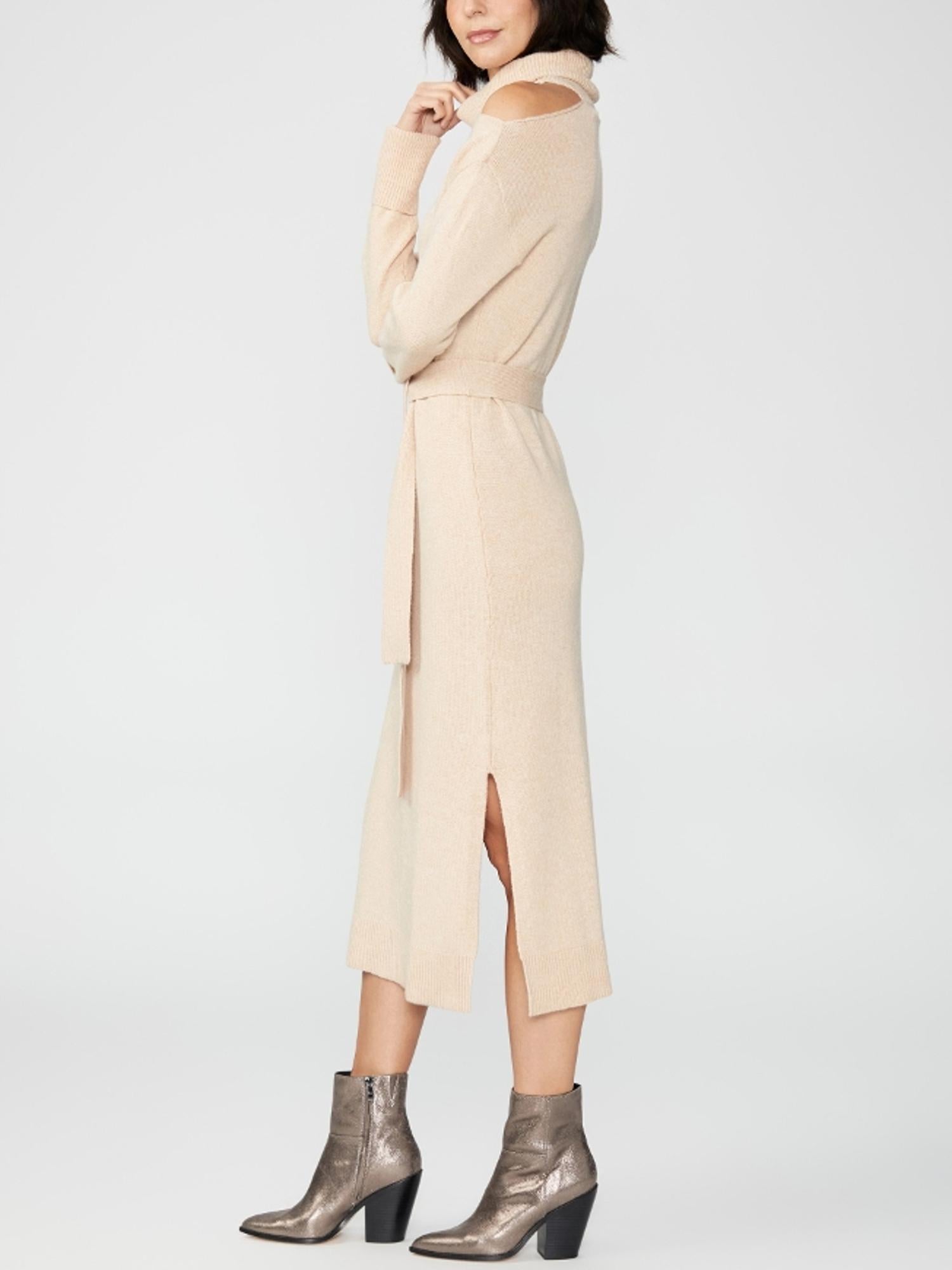 Paige Raundi Turtle Neck Wool Blend Sweaterdress - /Beige