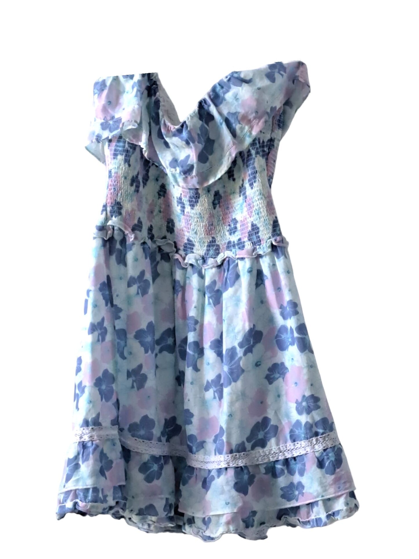 Kisuii Cosima Smocked Dress - Floral - Blue Multi - M