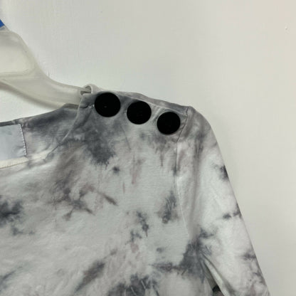 Pari Passu Upcycled Button Detailed Tee Fit D: &quot;Modified Hour Glass&quot; - Tie Dye - White Multi/White - 14