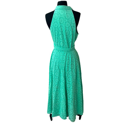 Lilly Pulitzer Chrisella Eyelet Midi Shirt Dress - Floral - Green/Gustavia Green Beach Paradise Eyelet - 10