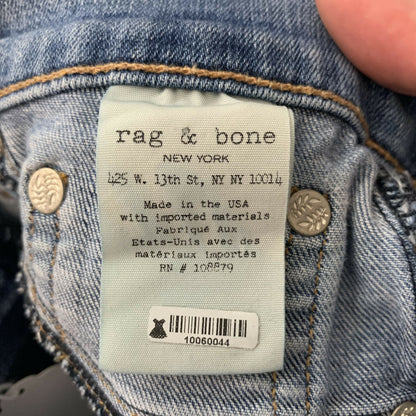 Rag &amp; Bone High-Rise Step Hem Frayed Skinny Capri Jeans - Blue - 28
