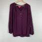 Lilly Pulitzer Elsa Long Sleeve Silk Blouse - /Purple - XL