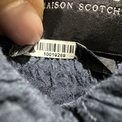 Scotch &amp; Soda Short Sleeve Smocked Button-Down Shirt - /Navy - S