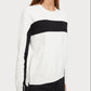 Scotch & Soda Contrast Stripe Side Zip Sweater - Stripes - White Multi/Off White - S