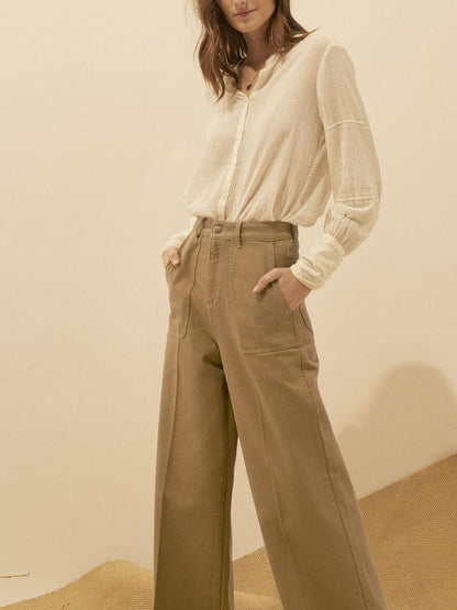 Ba&amp;sh Dixon High Waisted Pants - /Brown