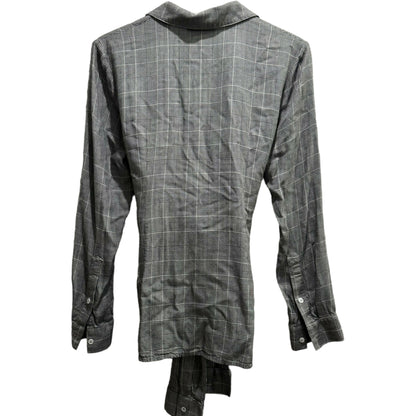 Bailey 44 Hold Me Tight Tie Button-Down Shirt - Plaid - Gray Multi/Plaid - M