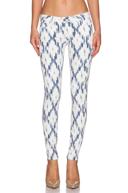 Paige Maternity Printed Skinny Jeans - Abstract - White Multi