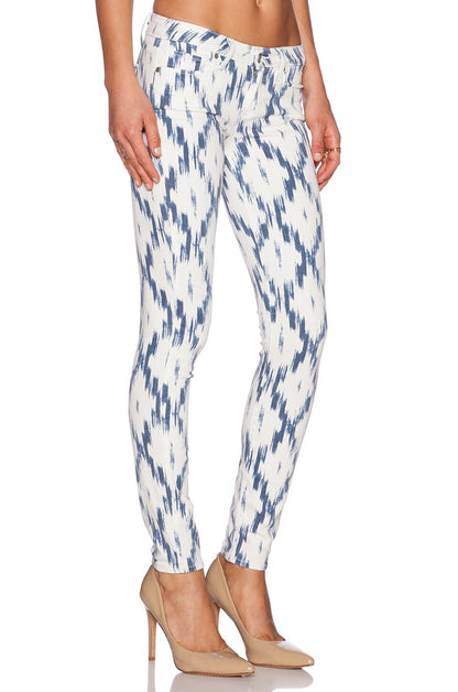 Paige Maternity Printed Skinny Jeans - Abstract - White Multi