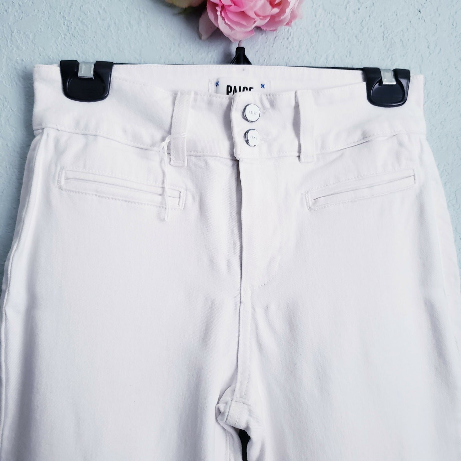 Paige Claudine with Wide Waistband + Double Button - /White - 26