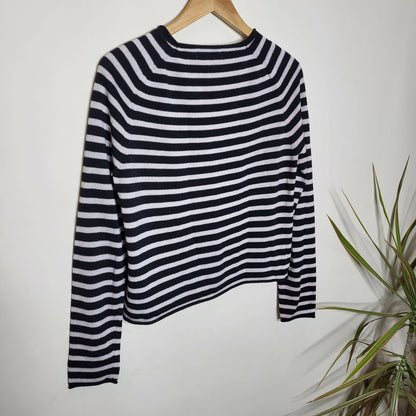 John &amp; Jenn Crew Neck Long Sleeve Striped Sweater - Stripes - Black Multi