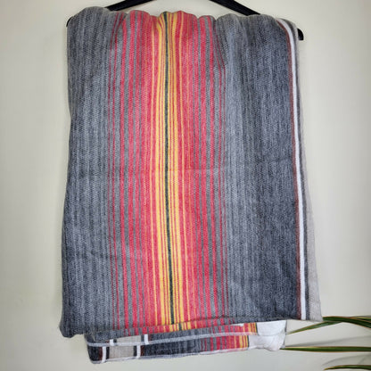 Ecualama ajilanga baby alpaca wool queen throw blanket sofa cover sunset hues NWT