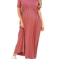 Ingrid & Isabel Elbow Sleeve Maternity Dress - Brick Red / Dark Pink - Medium