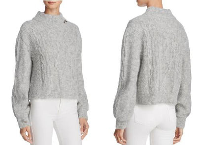 Joie Long Sleeve Mock-Neck Sweater - Gray - S