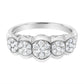 Haus of Brilliance .925 Sterling Silver 1/2 cttw Lab Grown Diamond 5 Flower Ring (F-G Color, VS2-SI1 Clarity) - Size 7