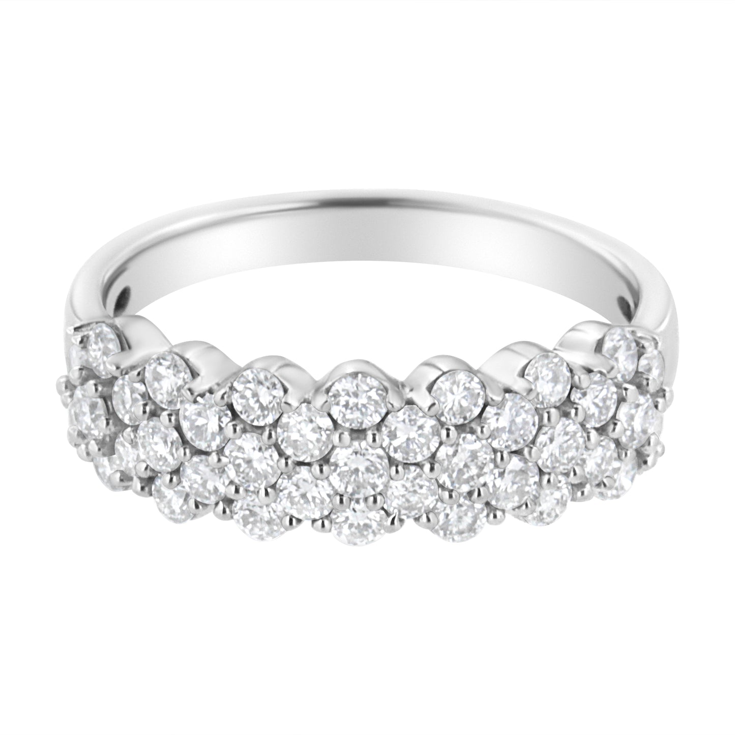 Haus of Brilliance .925 Sterling Silver 1 cttw Lab Grown Diamond Cluster Band Ring (F-G Color, VS2-SI1 Clarity)