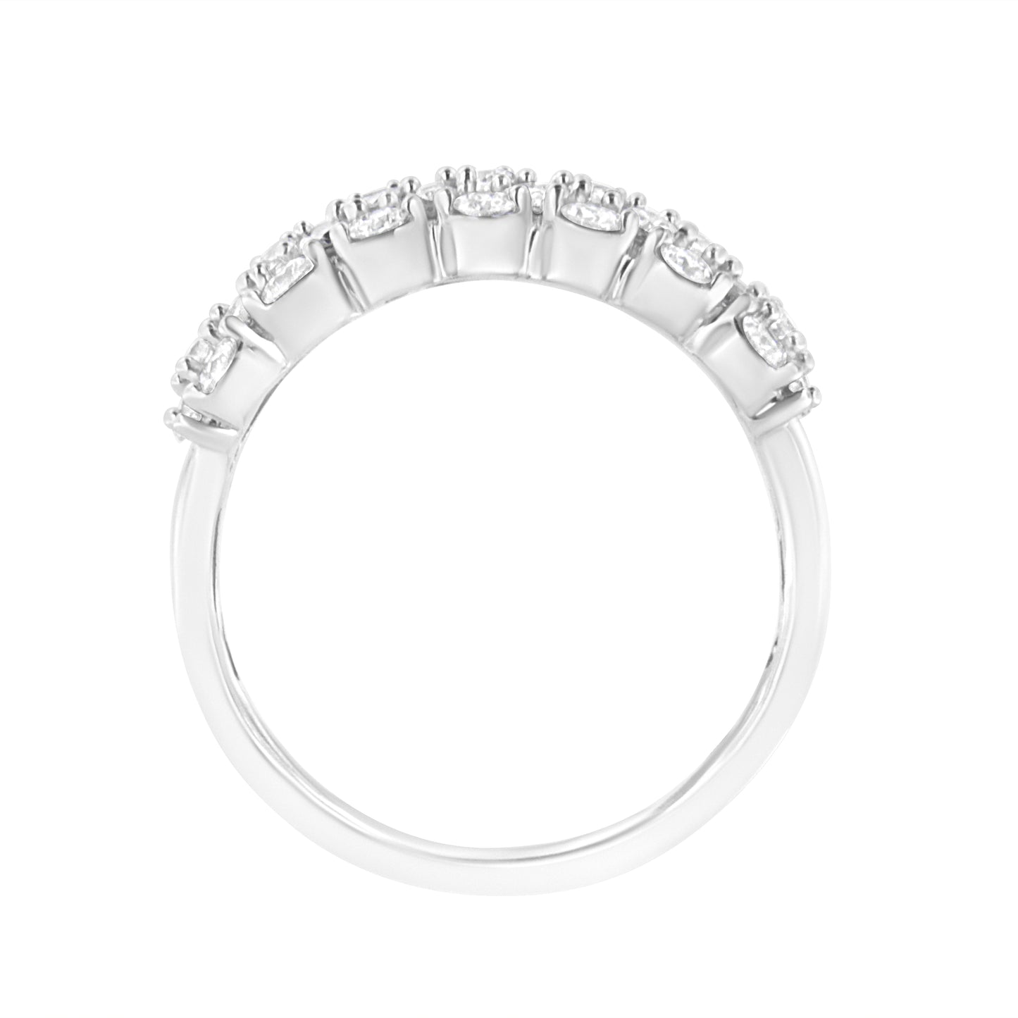 Haus of Brilliance .925 Sterling Silver 1 cttw Lab Grown Diamond Cluster Band Ring (F-G Color, VS2-SI1 Clarity)