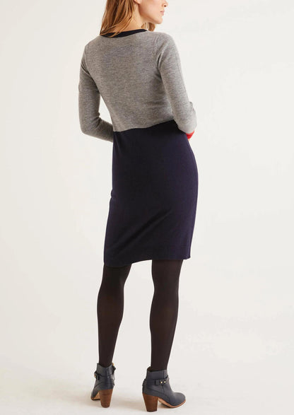 Boden Wool Blend Colorblock Sweater Dress - /Gray Multi