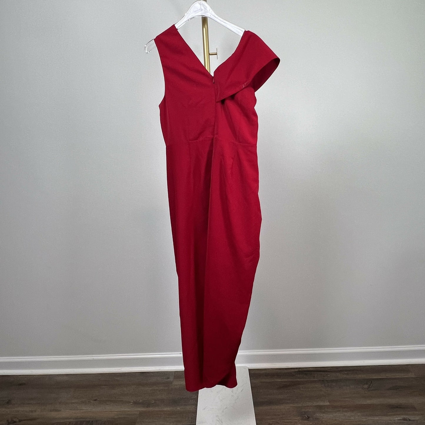 Yumi Kim Charisse Gathered Side Front Slit Midi Dress Red/M