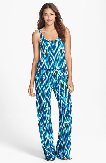 Tart Sleeveless Megan Printed Jumpsuit - Abstract - Blue Multi/Blue