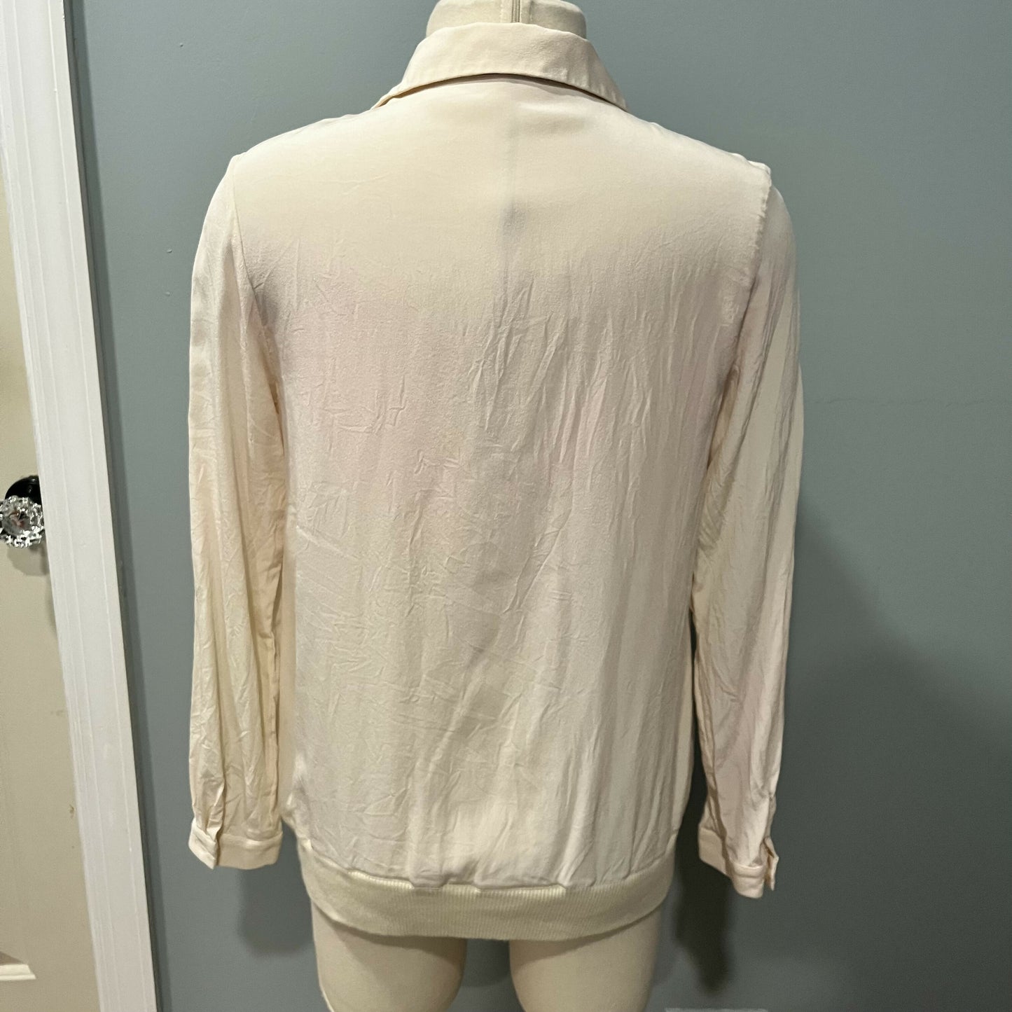 Reconnect Barbican Long Sleeve Stretch Hem Silk Maternity Blouse - /Off White - SM