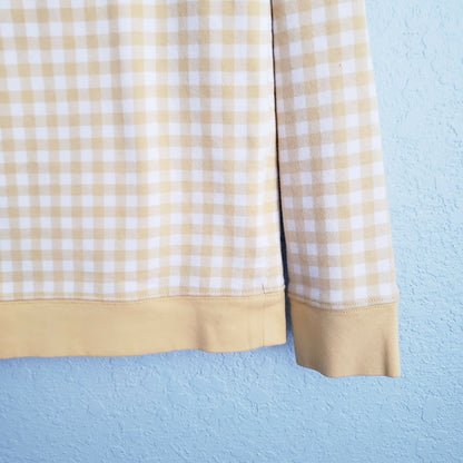 Draper James Gingham Print Natalie Sweatshirt - Gingham - Yellow Multi/Yellow Gingham - S
