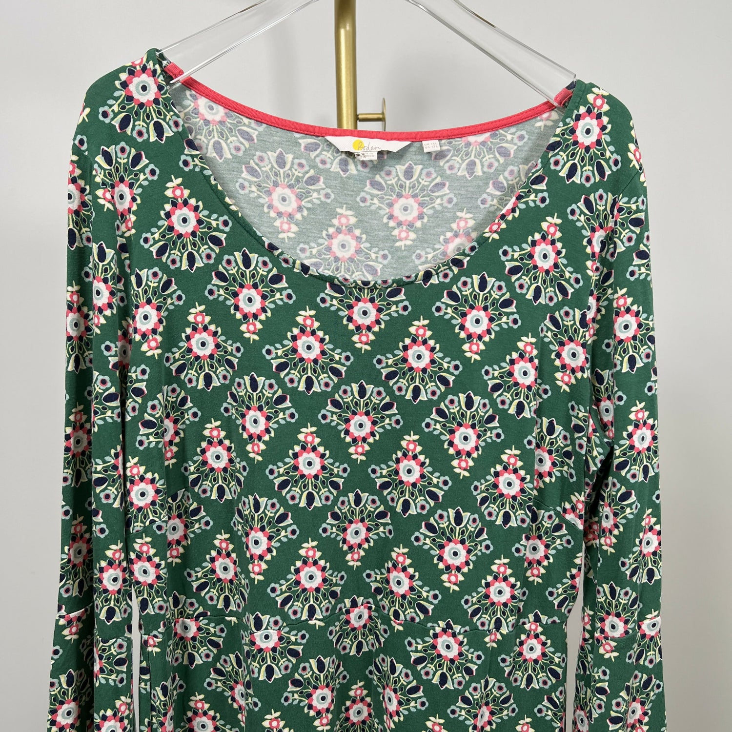 Boden Miriam Jersey Tunic - Floral - Green Multi/Leaves Floral/12