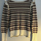 Joie V-Neck Long Sleeve Striped Sweater with Shoulder Ruffle - Stripes - Multi - S