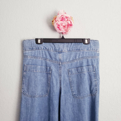 Rag &amp; Bone High-Rise Canvas Belt Wide Leg Jeans - /Blue - 26