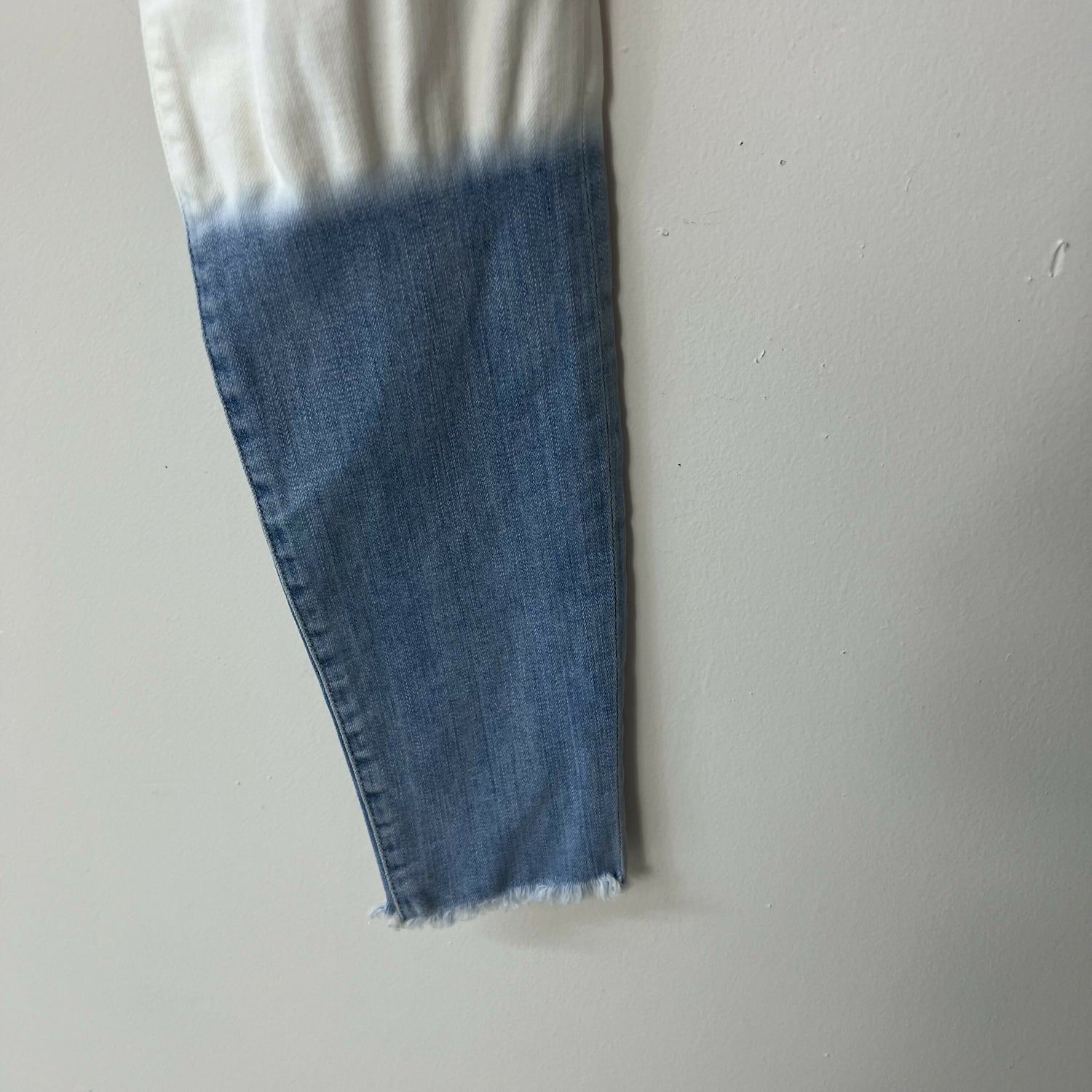 Frame La High Skinny Leg Jeans Dip Dye Blue White Sz 24 Waist