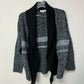 John & Jenn Intarsia Open Front Cardigan - Blue Multi - M