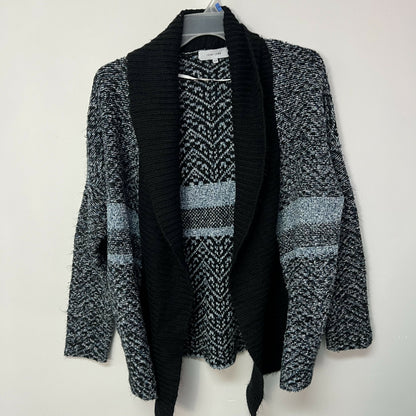 John &amp; Jenn Intarsia Open Front Cardigan - Blue Multi - M