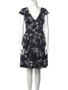 Halston Heritage Floral A-Line Dress - Floral - Black Multi