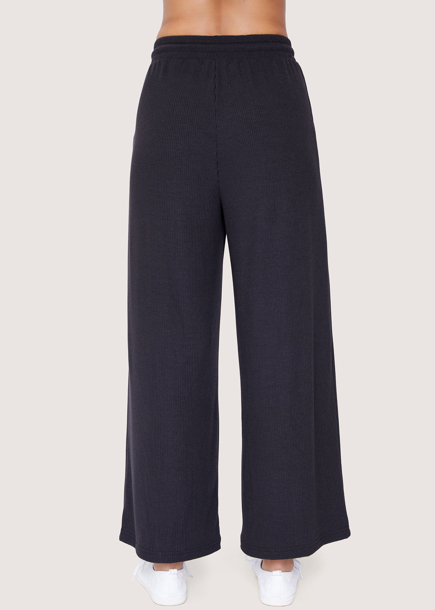 Lost + Wander Bitter Sweet Ribbed Wide Leg Pant - Black