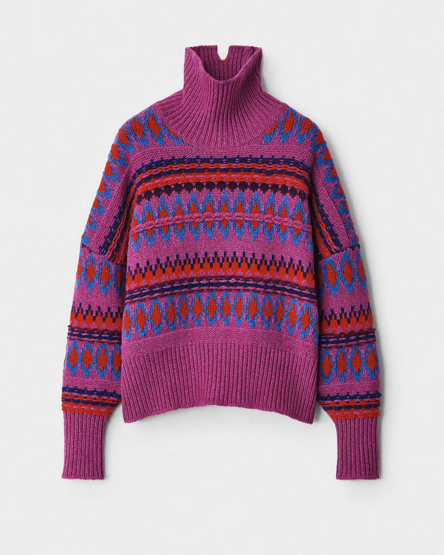Rag &amp; Bone Willow Wool Fair Isle Turtleneck Size L