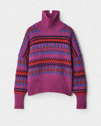 Rag &amp; Bone Willow Wool Fair Isle Turtleneck Size L