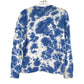 Monrow Women's XS Tie Dyed Boyfriend Sweatshirt Blue White Long Sleeve Crew Neck