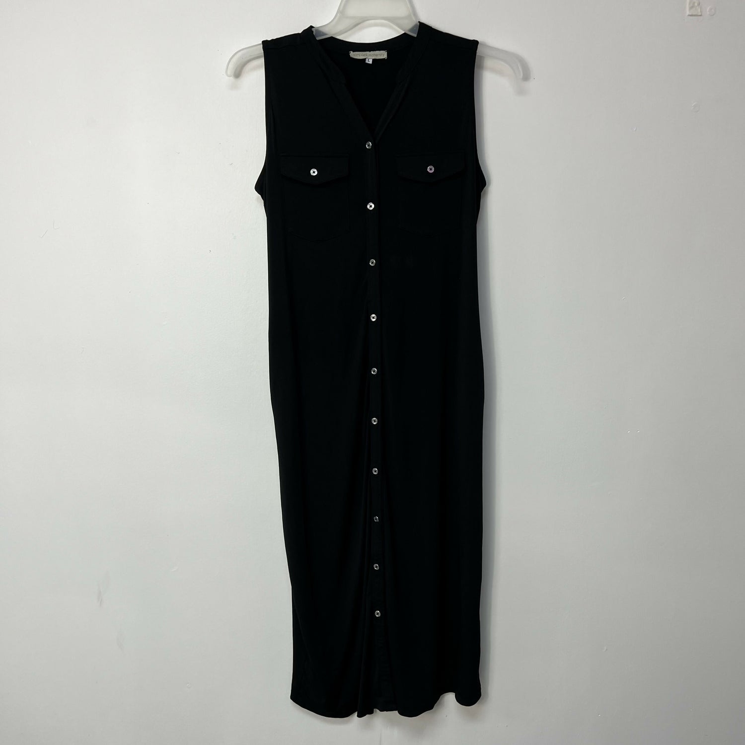 Kimi and Kai Maternity Alice Button Down Midi Dress - Black - LM