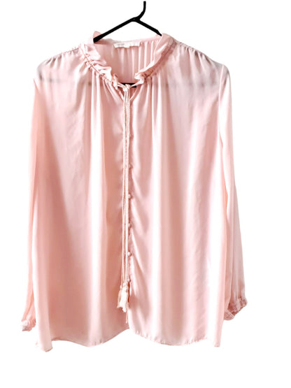 Maje Long Sleeve Ciana Blouse- Pink- Large