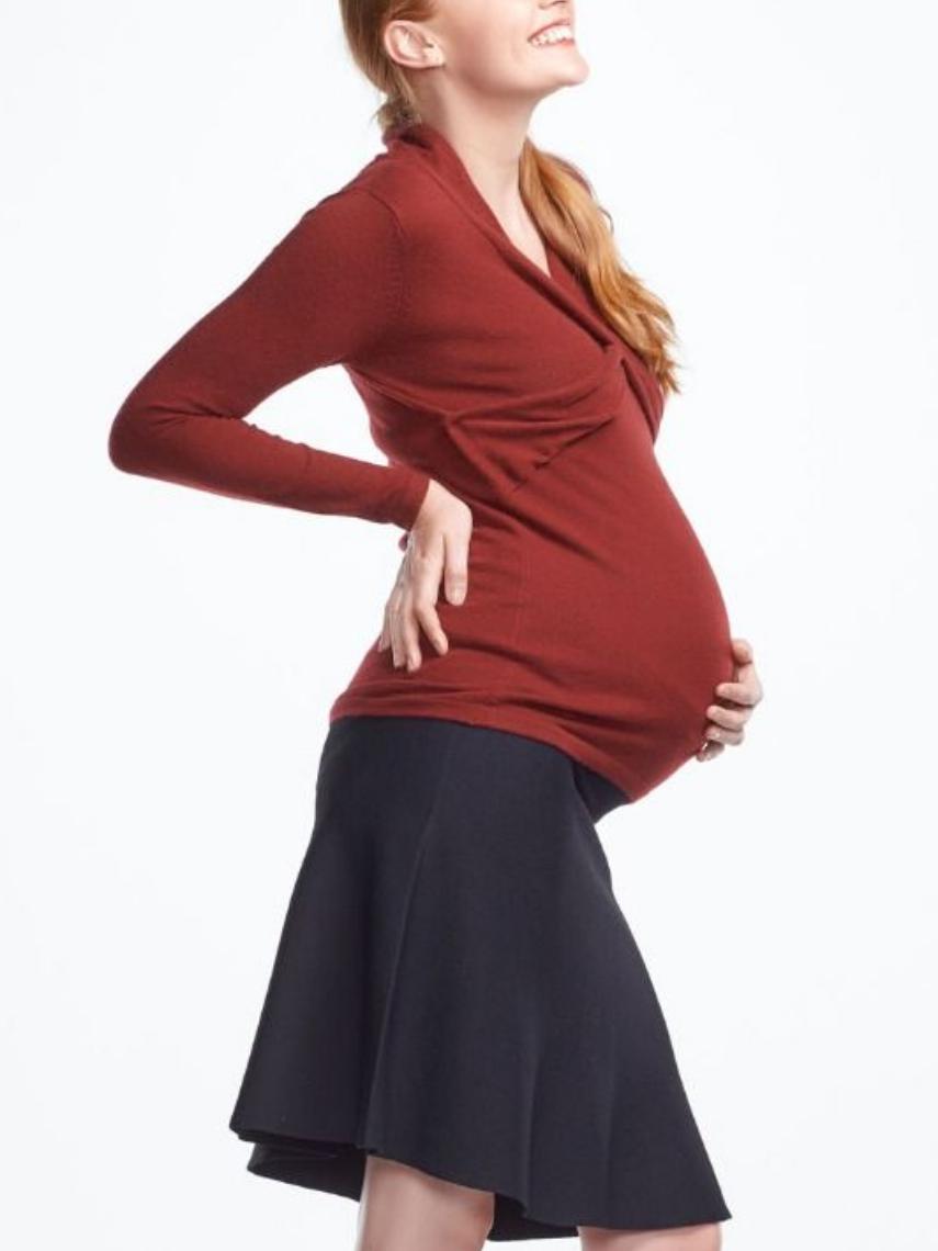 Soon Maternity Riley V-Neck Maternity Sweater - /Red