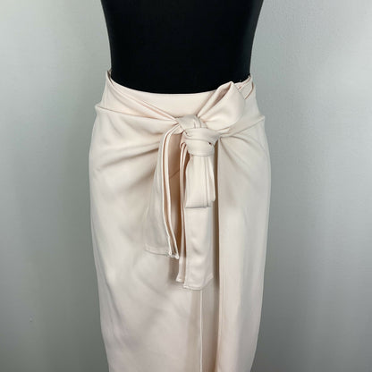 Reiss Alison Tie Waist Midi Pencil Skirt - Nude Beige - 8