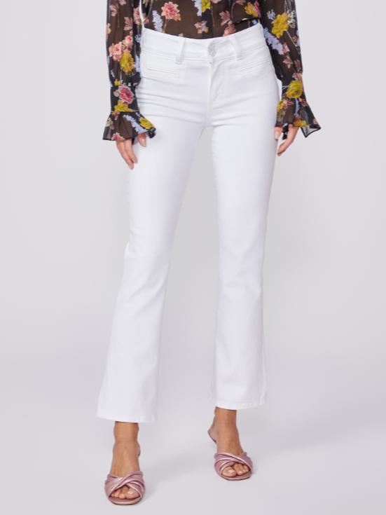 Paige Claudine with Wide Waistband + Double Button - /White - 26