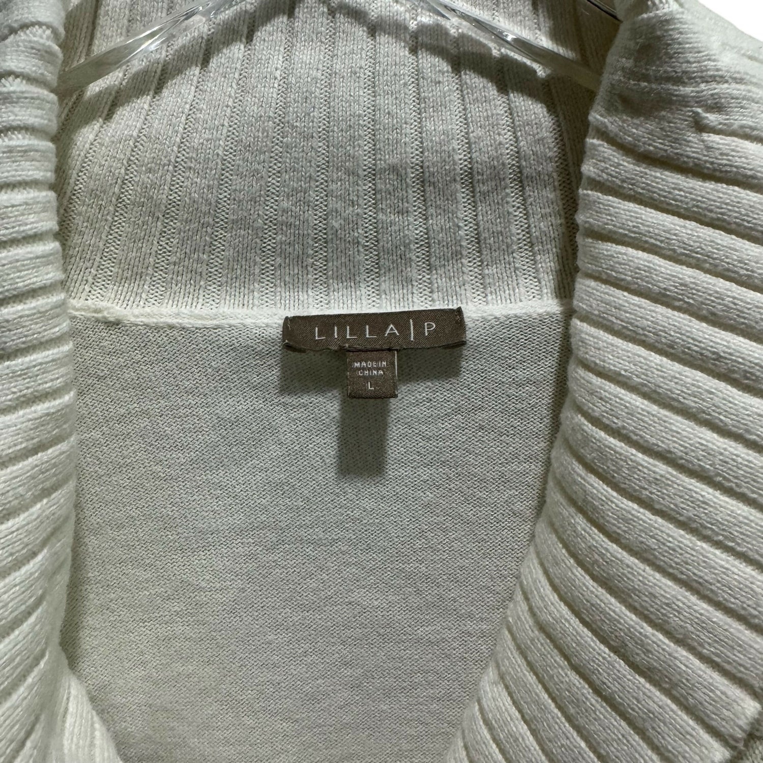 Lilla P Shawl Collar Cotton Cashmere Blend Pullover Sweater - /Off White - L