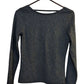 Reiss Long Sleeve Open Back Shimmer Top-Black-Multi Small