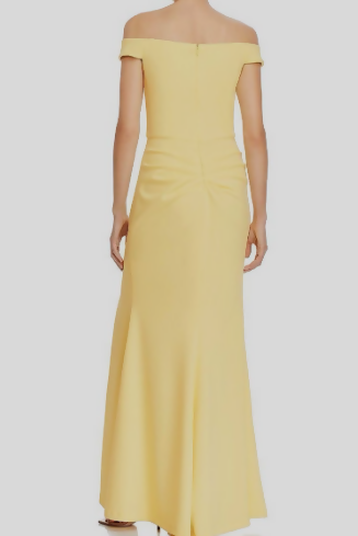 Aqua Off The Shoulder Evening Dress - /Yellow - 8