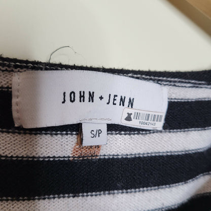 John &amp; Jenn Crew Neck Long Sleeve Striped Sweater - Stripes - Black Multi