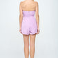 Lavender Strapless Satin Wrap Romper / M NWOT