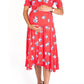 Nom Maternity Maternity Short Sleeve Wrap-Front Floral Dress - Floral - Red Multi