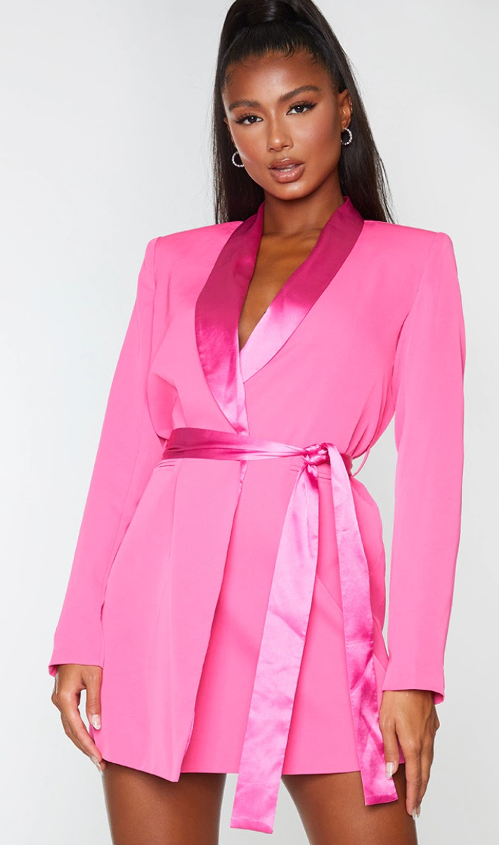 PrettyLittleThing Barbie Pink Blazer Dress