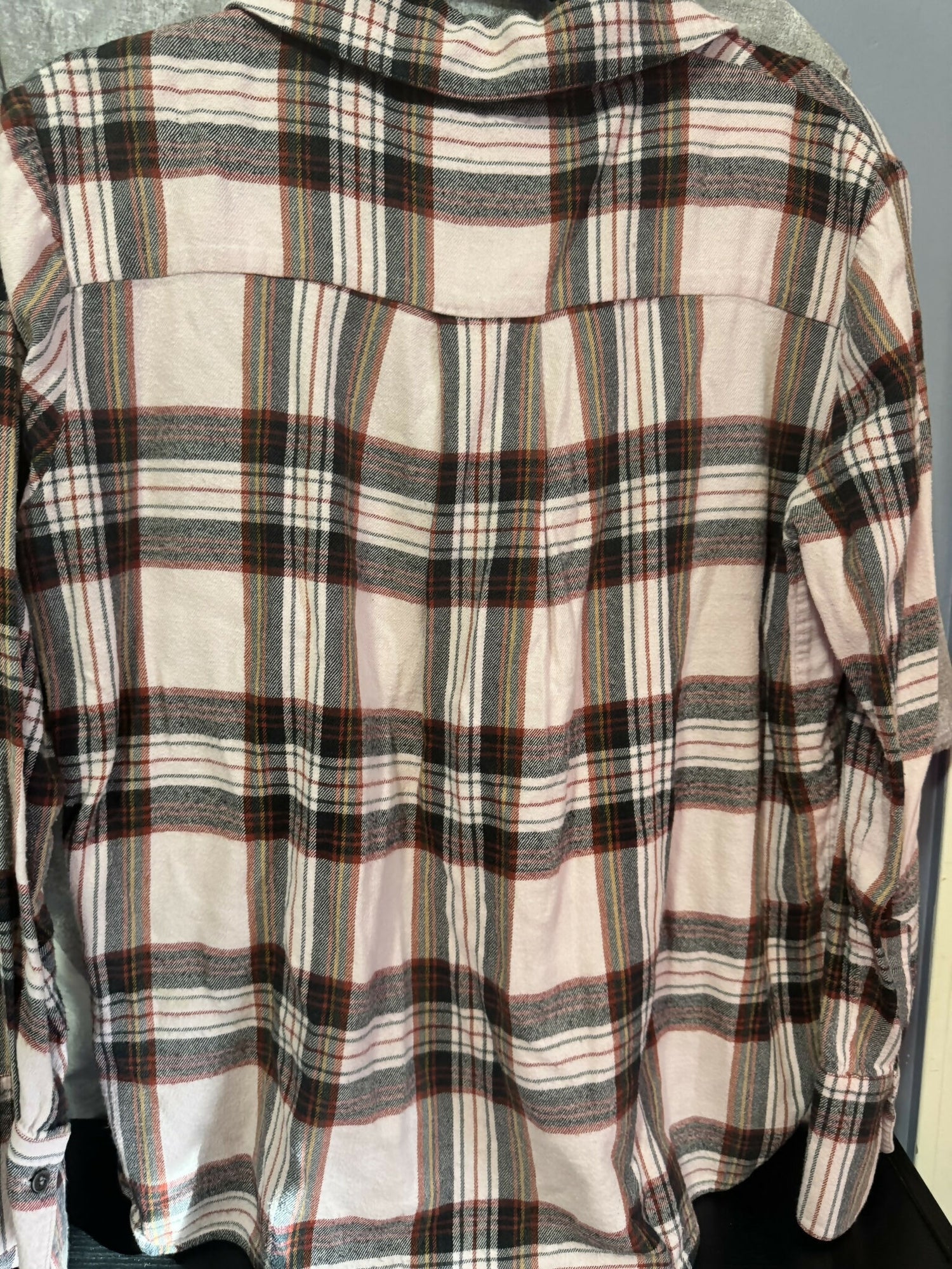 Paige Davlyn Long Sleeve Cuff Button-Down Shirt - Plaid - Pink Multi/Bright Blush - M