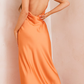 PrettyLittleThing Orange Low Back Maxi / XS NWOT